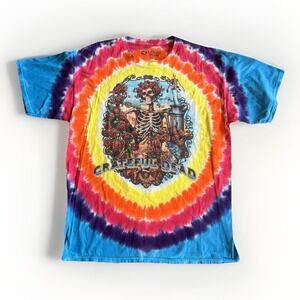 Grateful Dead Liquid Blue Shirt Mens XL Tie Dye Skeleton Roses Graphic Tee
